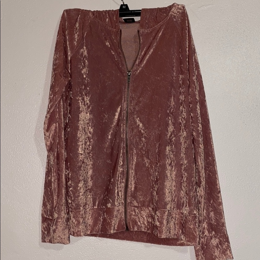 Pink velvet sweater